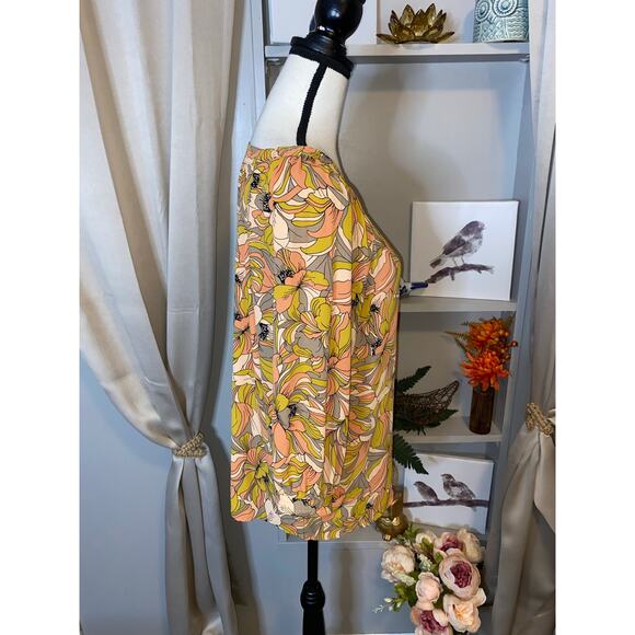 Premise EUC size Small Floral Pink Gray Green Blouse 0 - Picture 6 of 11